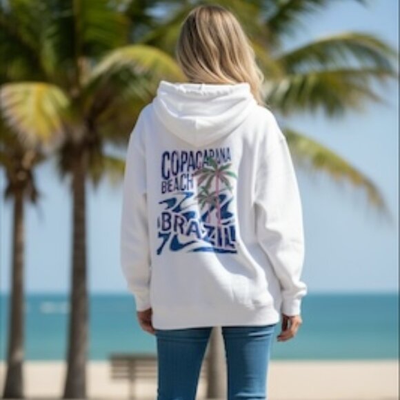 NWT Women's sweatshirt white Wild‎ Fable Size L - Brazil Beach - Picture 2 of 2